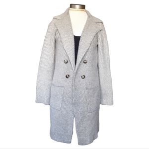 Becool beige pinstripe print coat/ trench coat size S/M